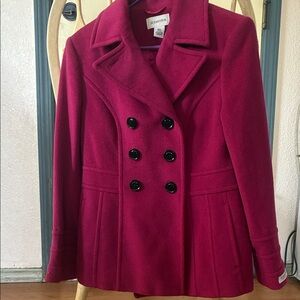 St. John’s bay women’s magenta pea coat